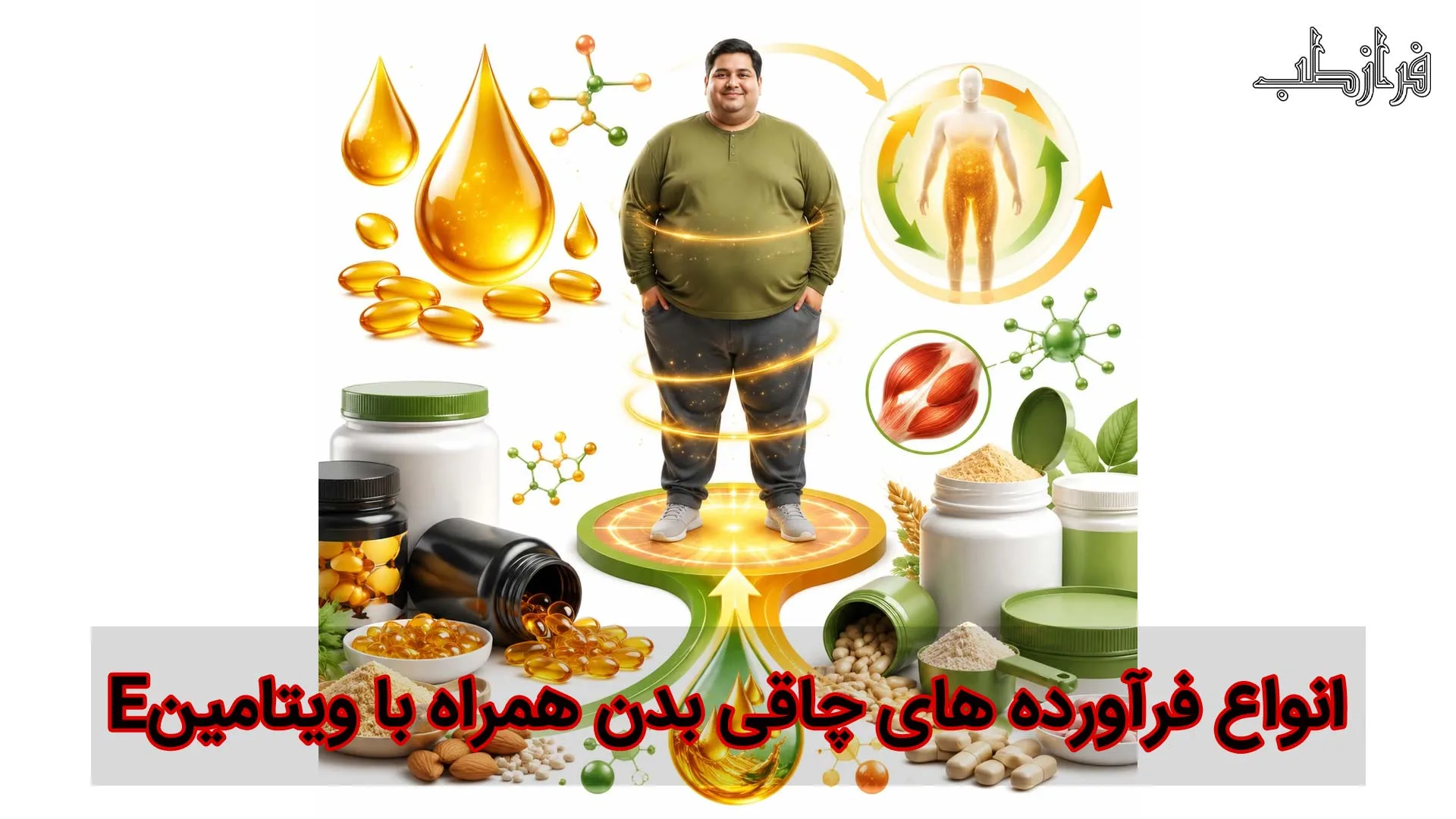 انواع فرآورده های چاقی بدن همراه با ویتامین E 